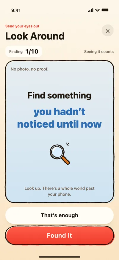 Look Around: find something you hadn’t noticed until now