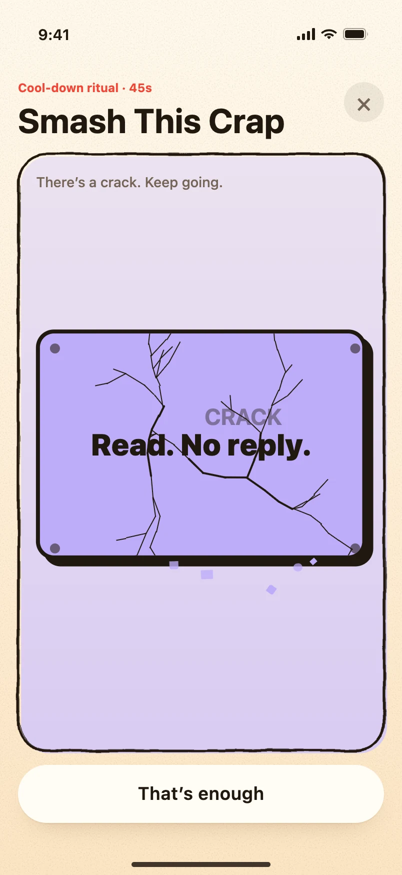 An actual Unmad app screen